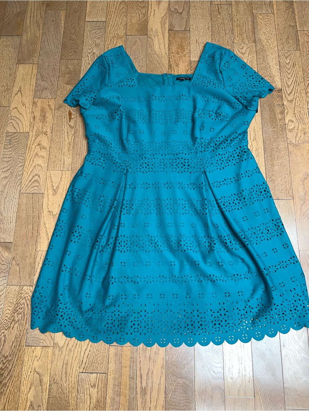 Lane Bryant Teal Eyelet Fit-and-Flare Dress - Women Size 24